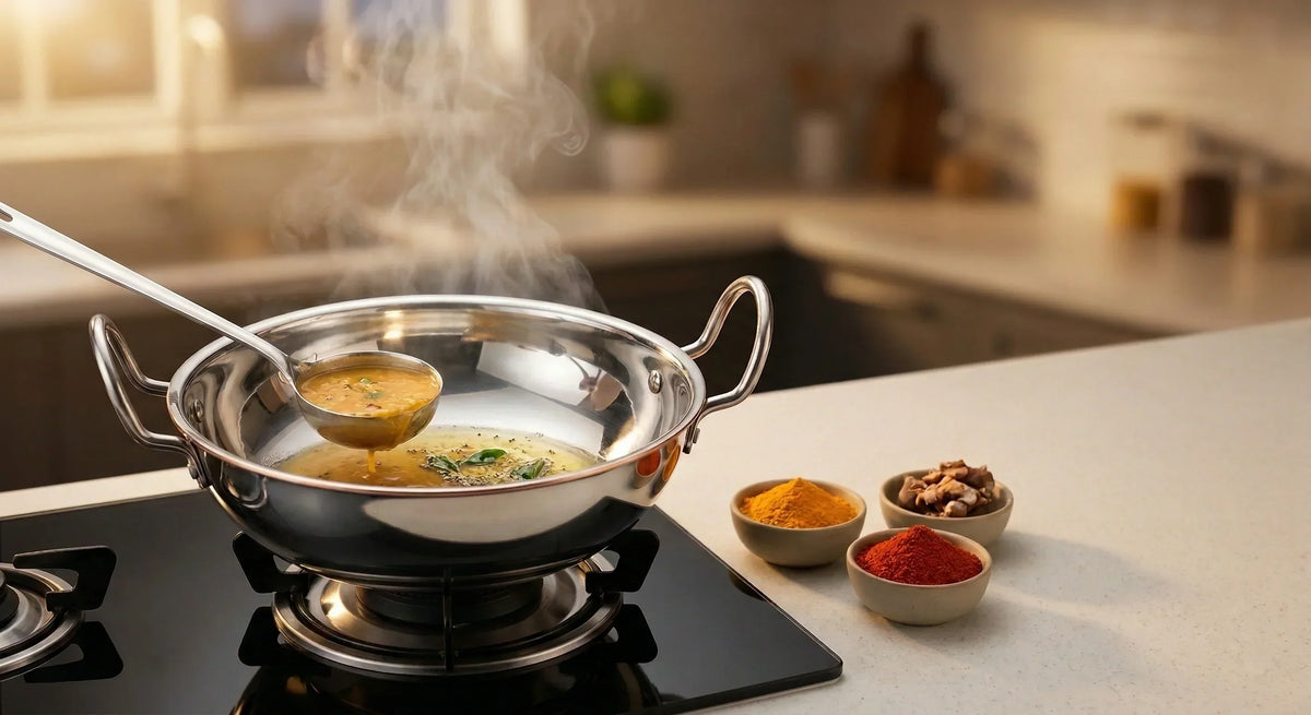 Why Every Indian Kitchen Needs a Tri-Ply Steel Kadai