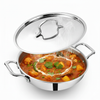 Esspy Triply Stainless Steel Kadai for Cooking with Lid, Non Stick Kadai, Triply Kadhai, Metal Spatula Friendly, Induction & Gas Stove Compatible