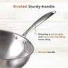Esspy Tri-Ply Stainless Steel Wok Pan | Non-Stick Frying Wok | Induction Compatible | Scratch-Resistant | Stir-Fry Pan | Reverted Sturdy Handle | Toxin-Free