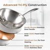 Esspy Tri-Ply Stainless Steel Wok Pan | Non-Stick Frying Wok | Induction Compatible | Scratch-Resistant | Stir-Fry Pan | Reverted Sturdy Handle | Toxin-Free