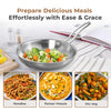 Esspy Tri-ply Stainless Steel Frying Pan With S.s Lid | Omelets Pan Non Stick | Gas & Induction Compatible | Riveted Handle | Food Safe & PFOA Free | Scratch Resistant