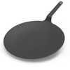 Black frying pan on a white background