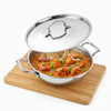 Esspy Triply Stainless Steel Kadai for Cooking with Lid, Non Stick Kadai, Triply Kadhai, Metal Spatula Friendly, Induction & Gas Stove Compatible