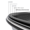 Layered structure of a kitchen tool with labels for material types.