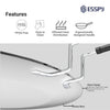 PFOA-free frying pan with features listed on a white background