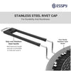Stainless steel rivet cap with handle and pan, featuring ESSPY branding.